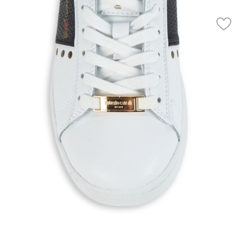 White Sneakers with‎ Black and Gold Accents Roberto Cavalli sport - Picture 3 of 12